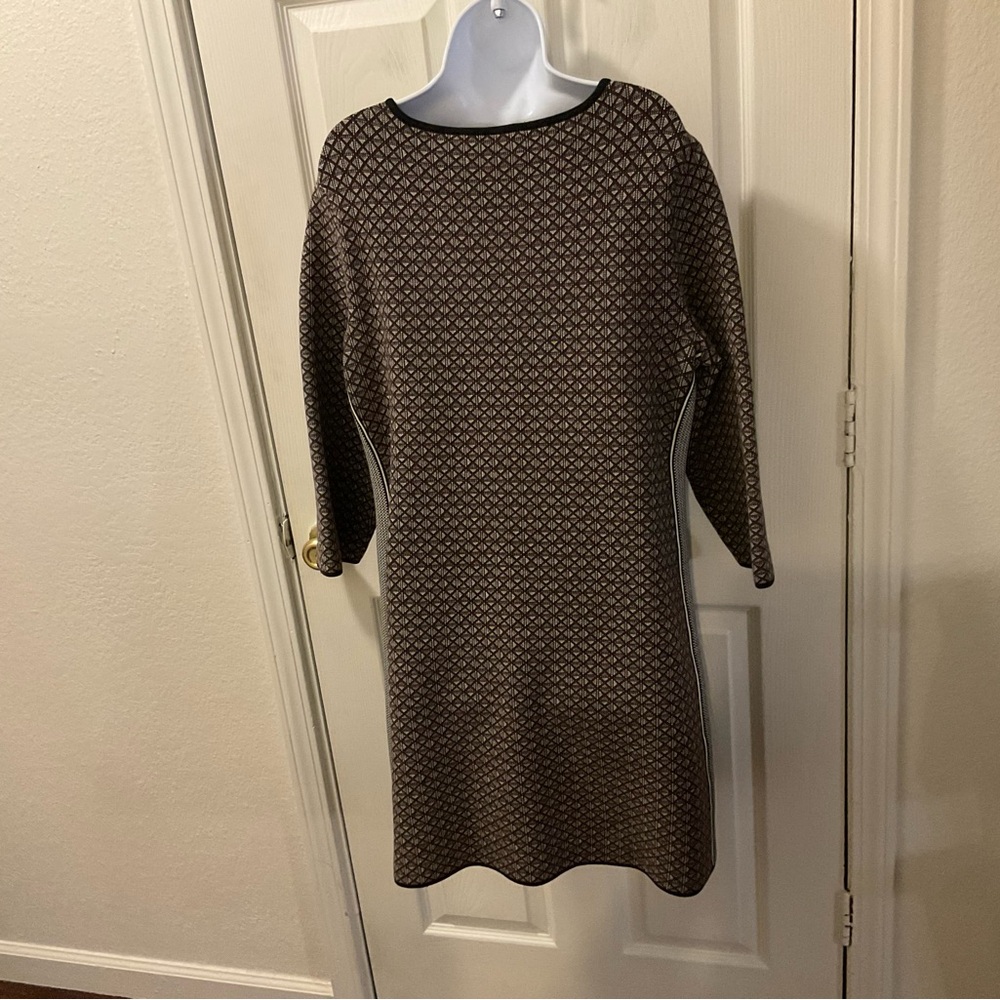 Tory Burch Brown and Cream Long Sleeve Sweater Dress like new condition. - Picture 4 of 13
